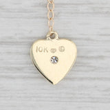 Light Gray 0.25ctw Diamond Cluster Heart Lariat Pendant Necklace 10k Yellow Gold 17"