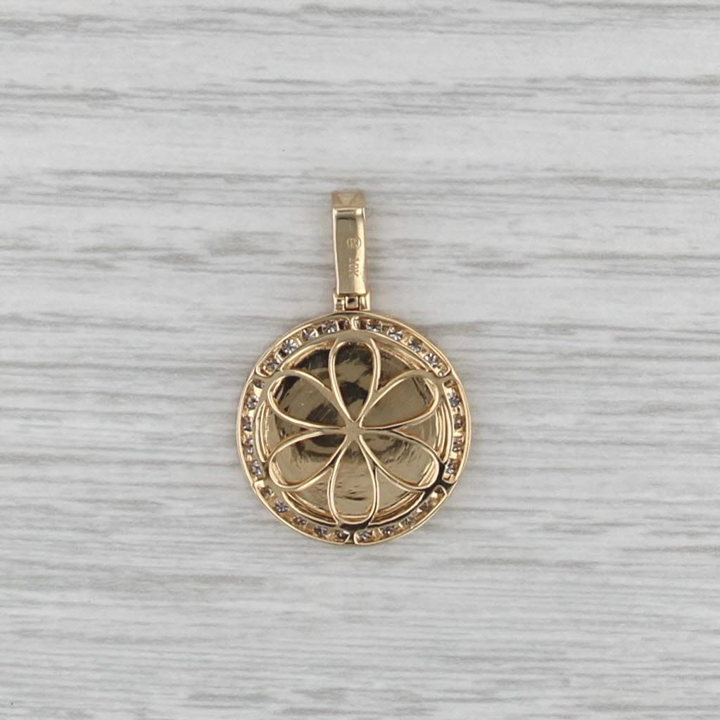 Johnny Dang Ethereum Diamond Halo Pendant 10k Yellow Gold 0.36ctw Flower Back