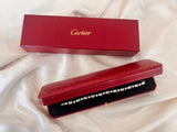 Cartier 6.25ctw VVS Diamond Tulip Tennis Bracelet & Box 950 Platinum 6.75"