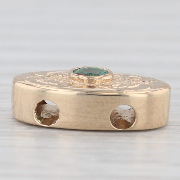 Light Gray Richard Glatter 0.15ct Emerald Vintage Slide Bracelet Charm 14k Yellow Gold