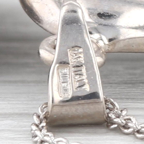 Teddy Bear Locket Pendant Necklace 14k Yellow White Gold 17.25 Cable Chain
