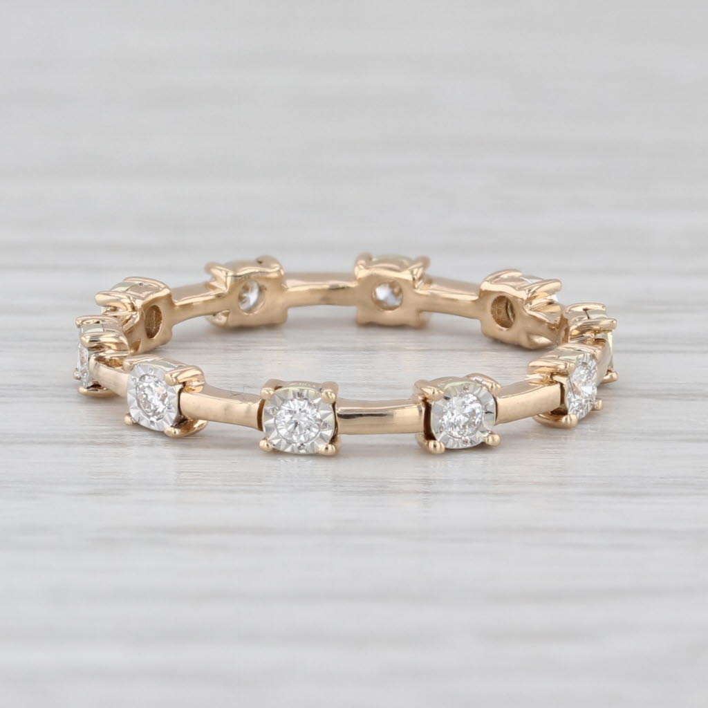 0.16ctw Diamond Eternity Band 14k Yellow Gold Stackable Ring Wedding Anniversary