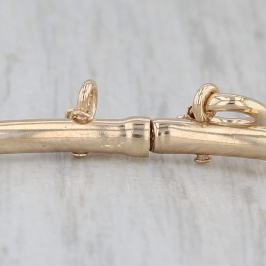 Gray Opal Bangle Bracelet 14k Yellow Gold 6.5" Hinged with Safety Chain