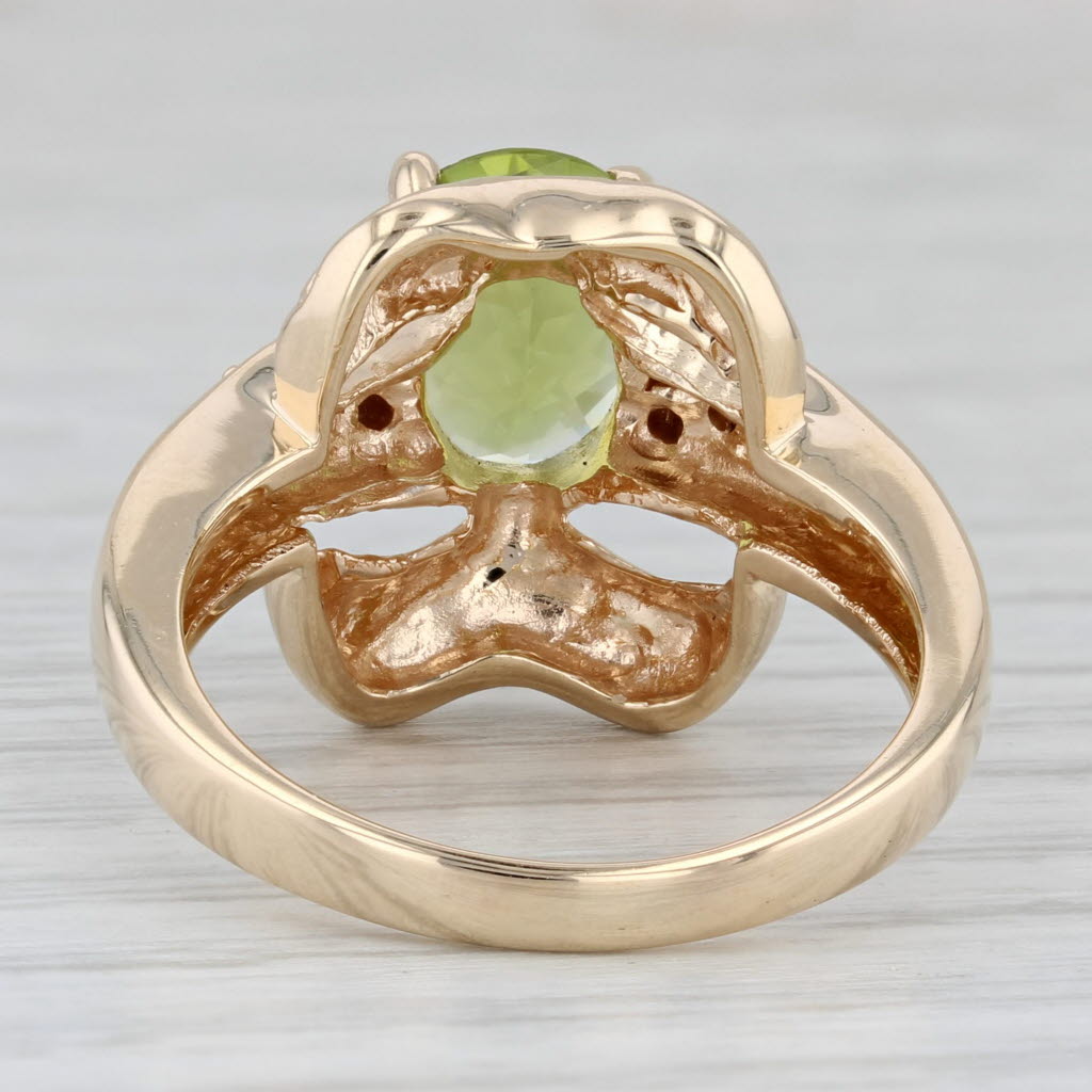 Gray 3ctw Peridot Diamond Ring 14k Yellow Gold Size 9.25 Oval Solitaire