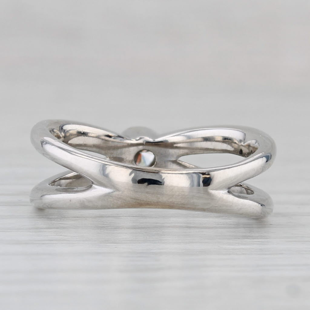 Gray 0.15ct Diamond Solitaire Ring 14k White Gold Size 6.75-7