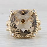 Gray 11.44ctw Smoky Quartz Diamond Ring 14k Yellow Gold Size 5.25 Cocktail