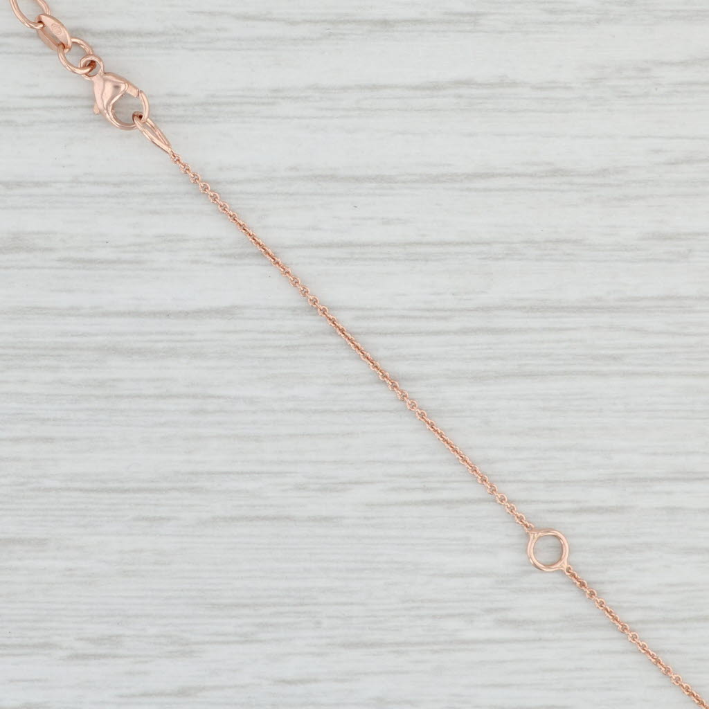 Light Gray New Cable Chain Necklace 14k Rose Gold 18-20" 0.9mm Adjustable