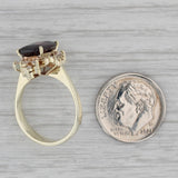 3.72ctw Garnet Diamond Halo Ring 14k Yellow Gold Size 5.75