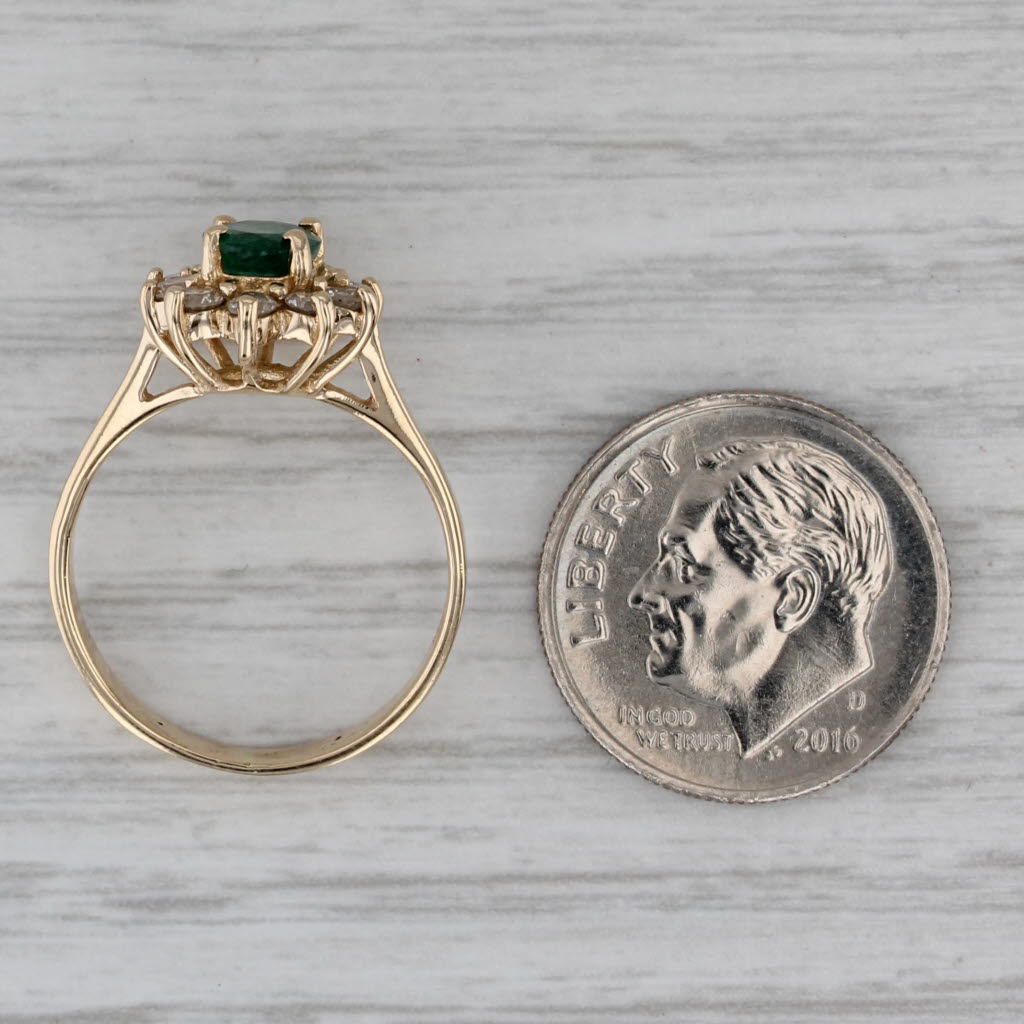 Dark Gray 1.05ctw Emerald Diamond Ring 14k Yellow Gold Size 5.5