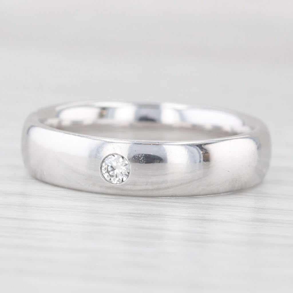 Diamond Solitaire Wedding Ring 950 Platinum Size 7.25 Band Tomas Rae COA