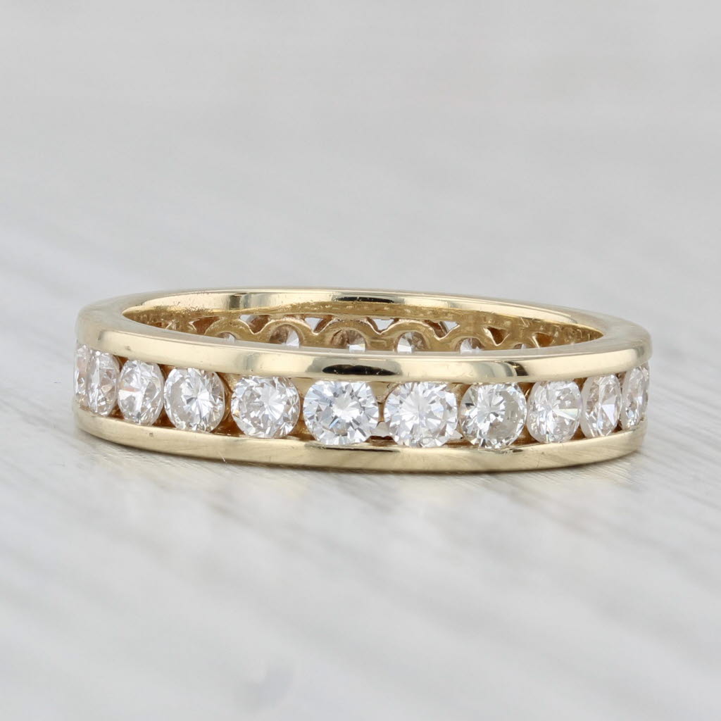 Light Gray 1.48ctw Diamond Eternity Wedding Band 14k Yellow Gold Stackable Ring Anniversary