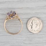Gray 1.50ctw Tanzanite Cluster Ring 14k Yellow Gold Size 8