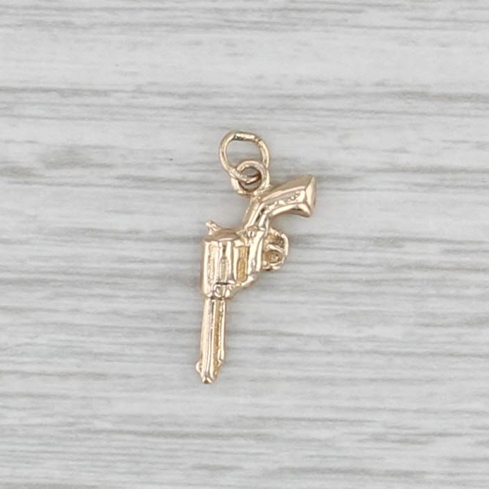 Small Handgun Charm 10k Yellow Gold Pendant