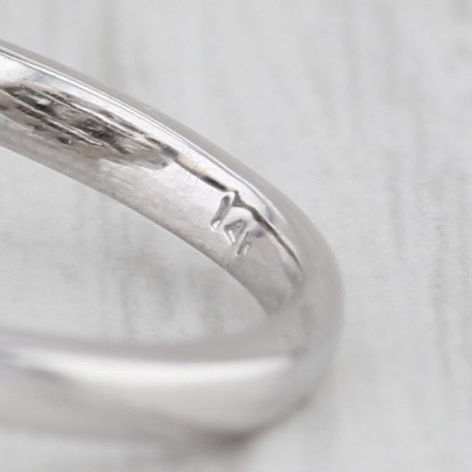 Vintage 1.05ctw Diamond Bypass Ring 14k White Gold Size 6.25 Anniversary