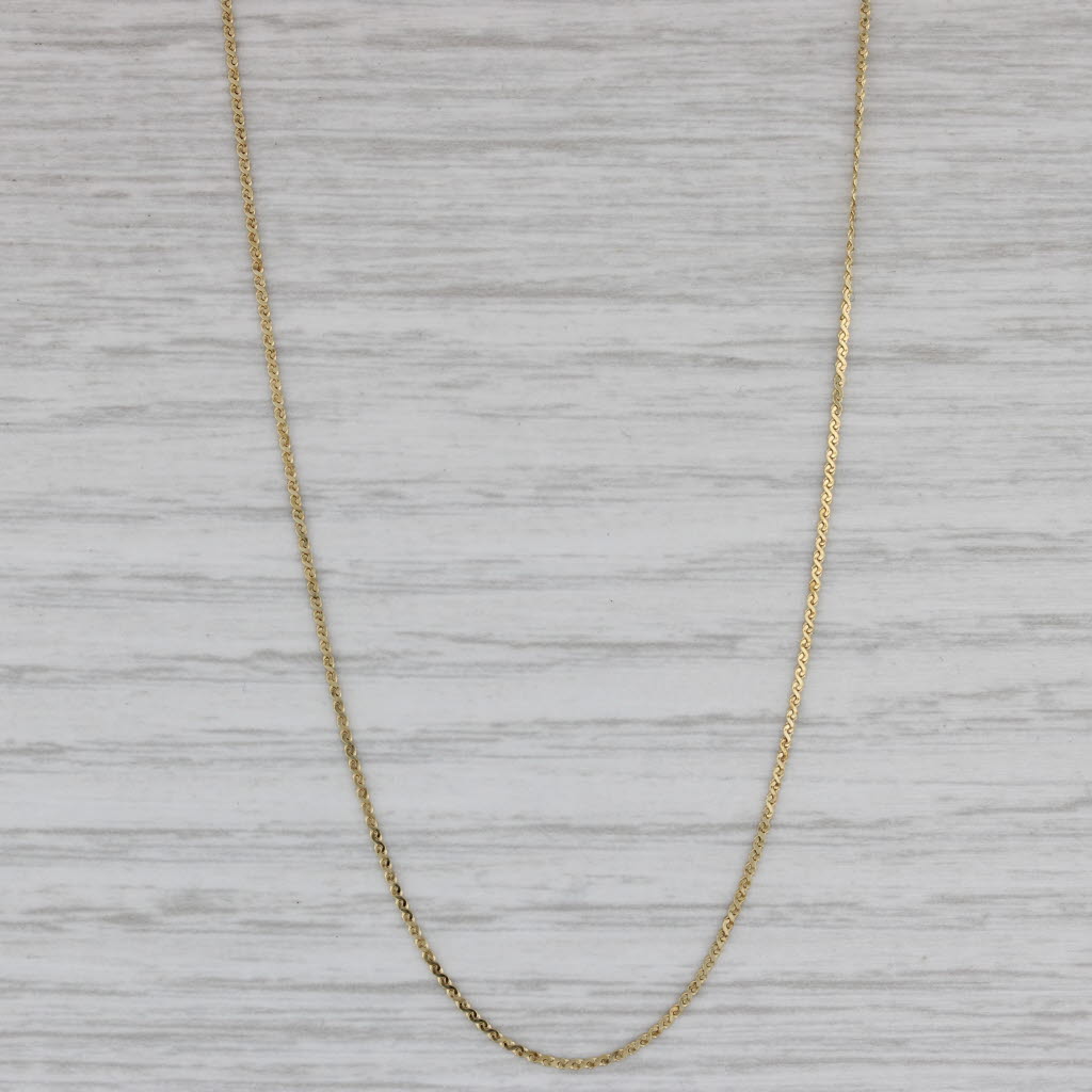 Gray S-Link Fine Chain Necklace 14k Yellow Gold Italy 16" 0.8mm