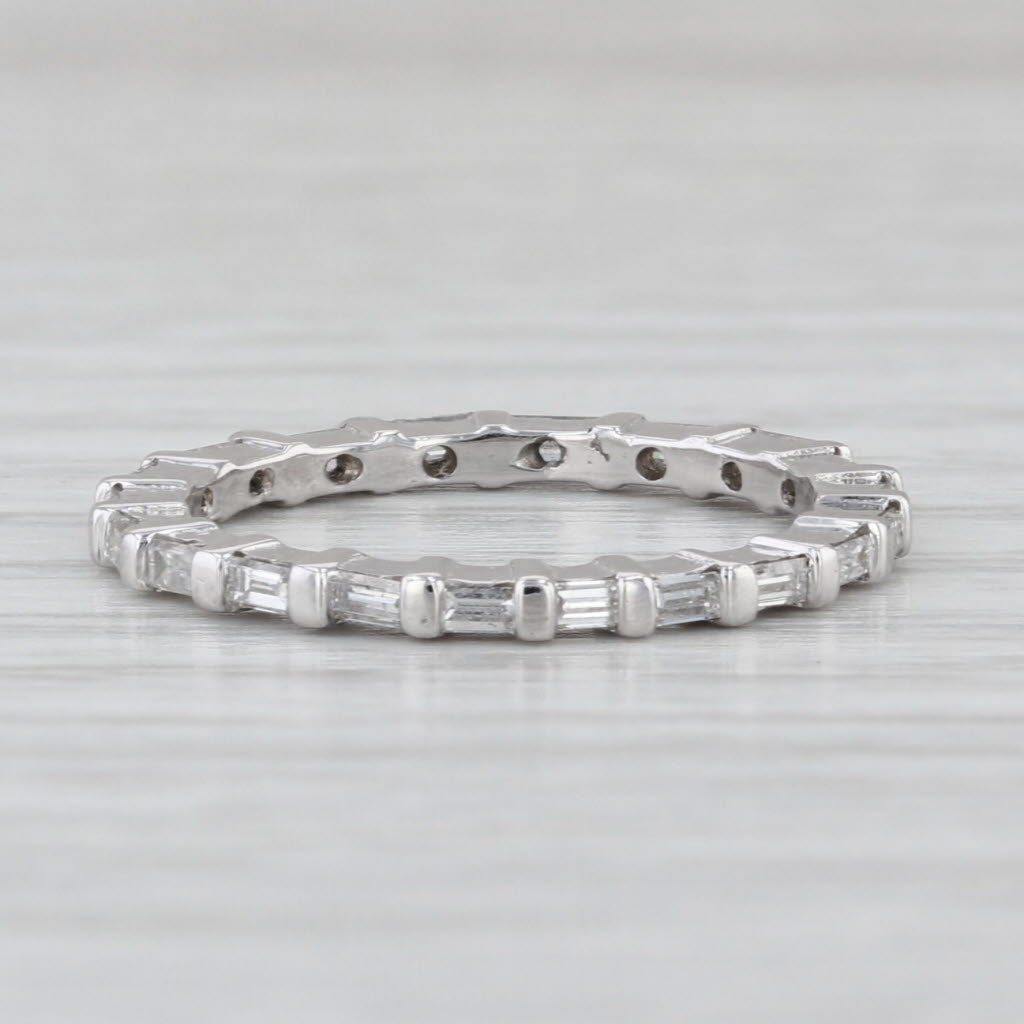 0.55ctw Diamond Wedding Band Platinum Bridal Size 5 Stackable Ring