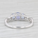 0.70ctw Oval 3-Stone Diamond Ring 10k White Gold Size 7 Diamond Accents