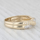 0.13ctw Diamond Woven Ring 14k Gold Size 10 Wedding Stackable Band