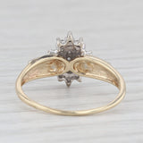 0.20ctw Diamond Cluster Engagement Ring 10k Yellow Gold Size 7