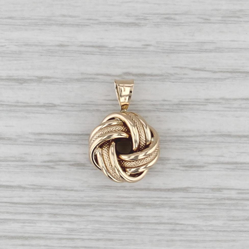 Vintage Love Knot Pendant 14k Yellow Gold Italian
