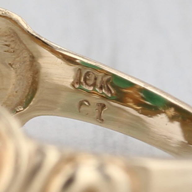 Vintage 2.55ctw 3-Stone Oval Emerald Ring 10k Yellow Gold Size 7