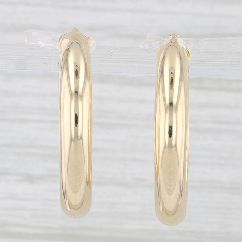 New Square Hoop Earrings 14k Yellow Gold Snap Top Pierced Oval Hoops