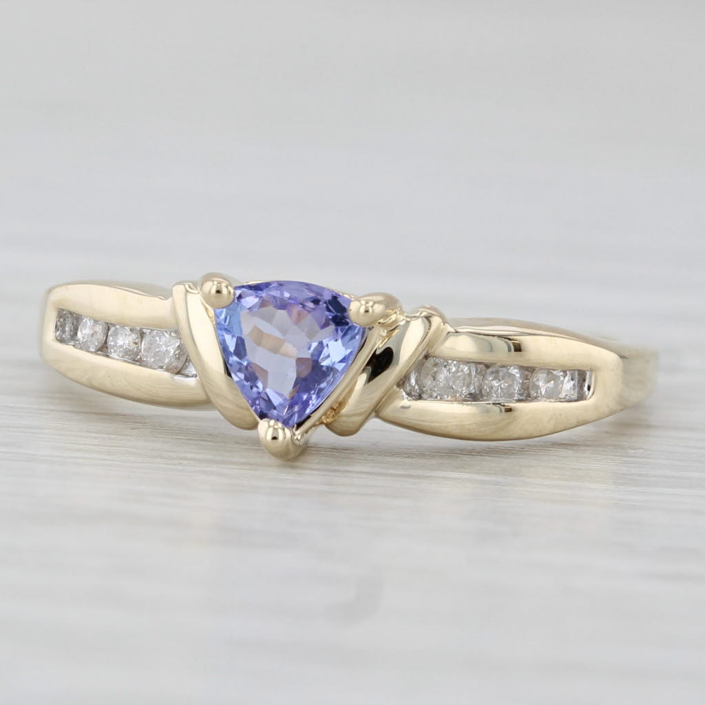 Light Gray 0.47ctw Tanzanite Diamond Ring 10k Yellow Gold Size 7