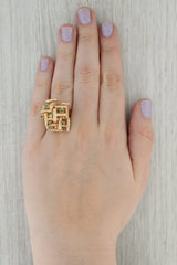 0.14ctw Emerald Abstract Cocktail Ring 10k Yellow Gold Size 8.5