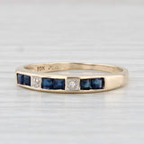 0.36ctw Blue Sapphire Diamond Ring 10k Yellow Gold Sz 5.5 Stackable Wedding Band