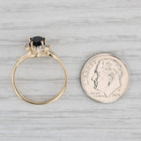Gray 0.99ctw Lab Created Sapphire Diamond Ring 14k Gold Teardrop Bypass Size 7.25