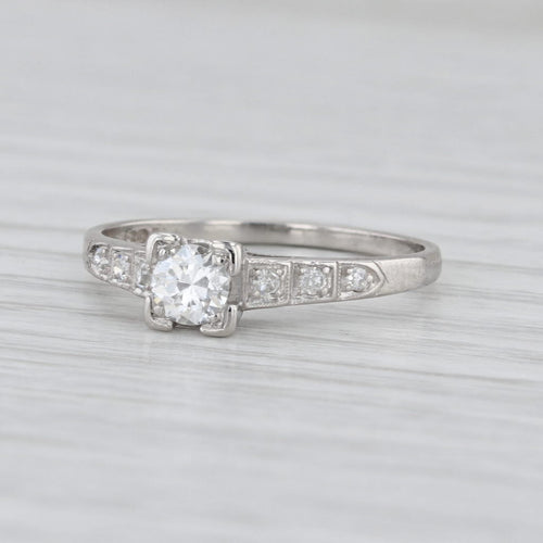 Vintage Art Deco 0.31ctw Transitional Round Diamond Engagement Ring Platinum