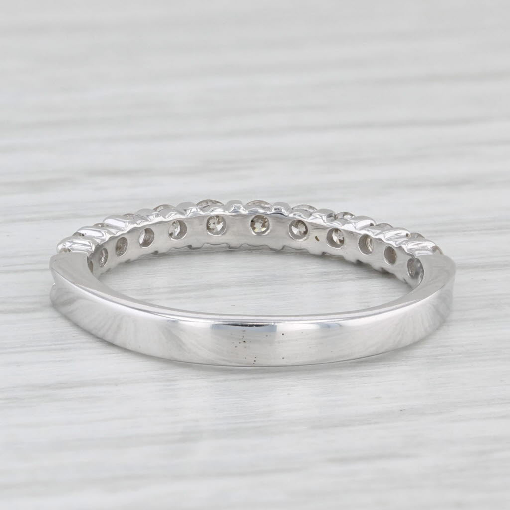 Light Gray 0.40ctw Diamond Wedding Band 14k White Gold Stackable Anniversary Ring Size 5.5