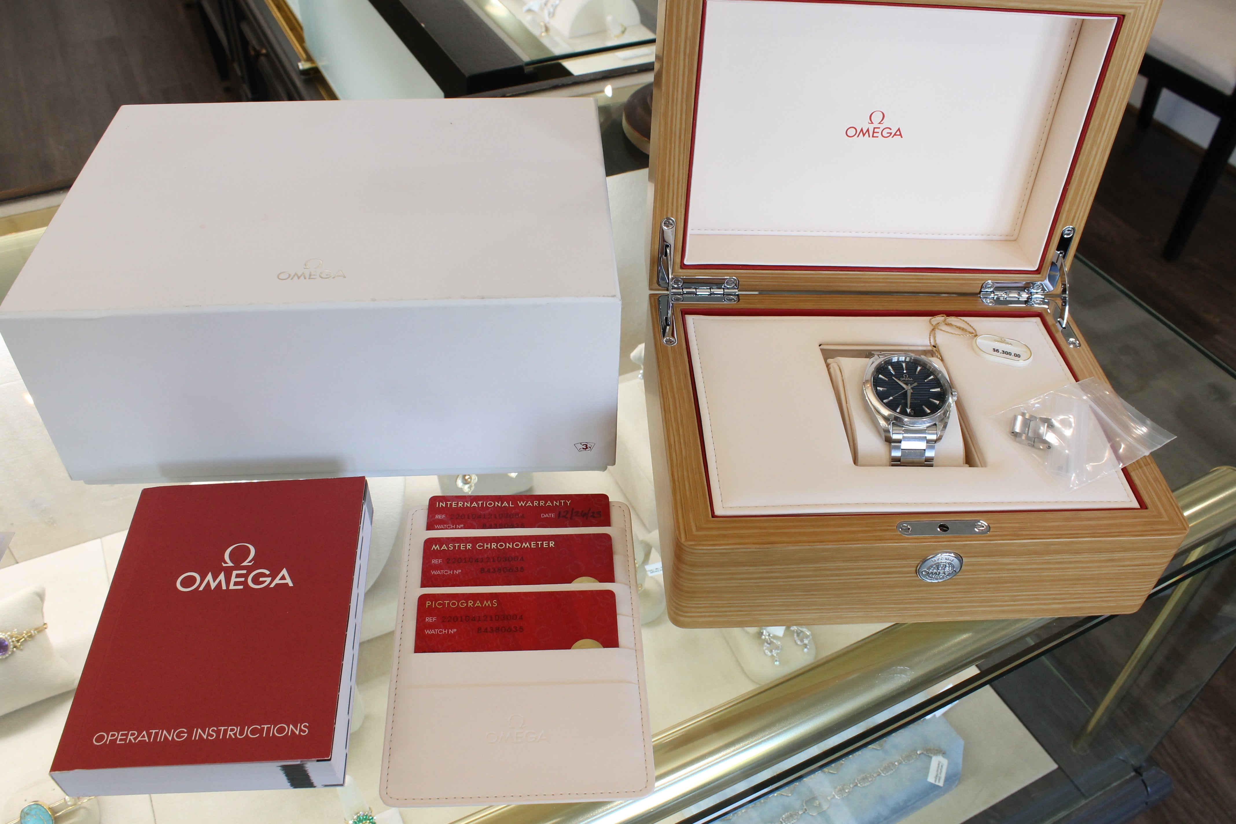 Omega Seamaster Aqua Terra Mens 41mm Steel Automatic Watch w Box Cards Full Set