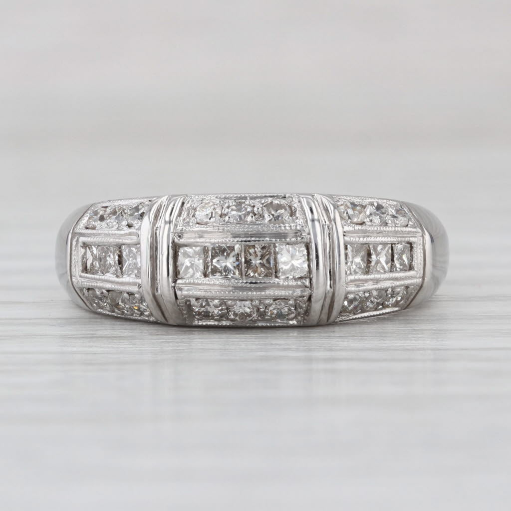 0.75ctw Diamond Ring 14k White Gold Size 8 Wedding Anniversary Band