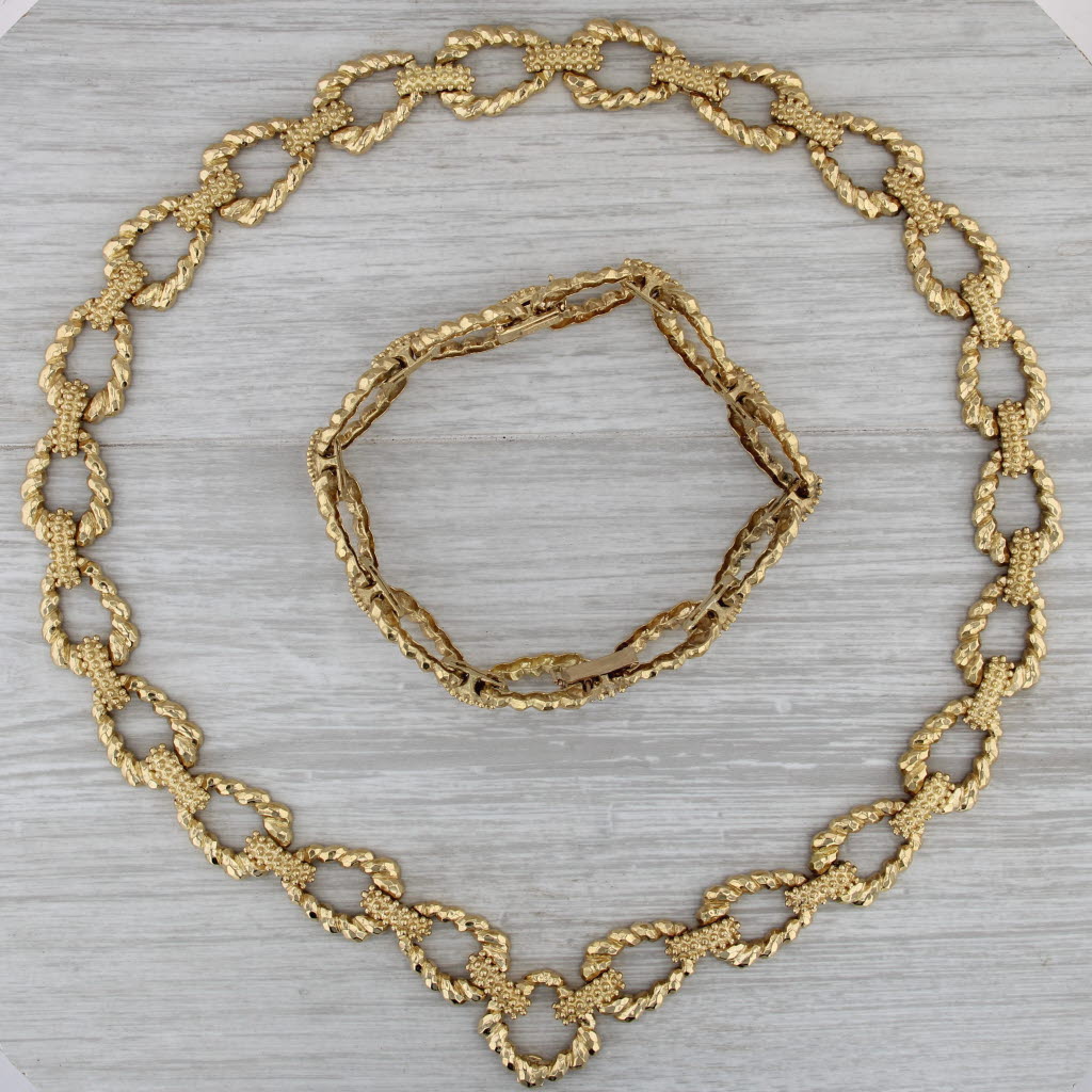 Wander France Enhancer Necklace Bracelet Set 18k Yellow Gold 0.15ctw Diamond
