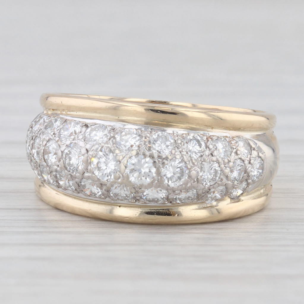 Light Gray 1.10ctw Pave Diamond Ring 14k Gold Size 6.75 Dankner Wedding Anniversary Band