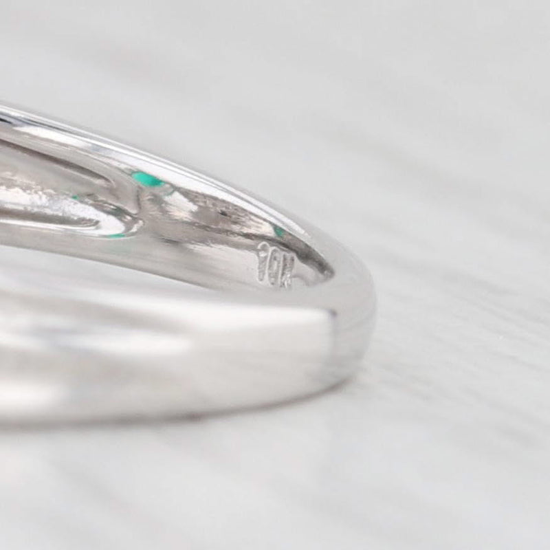 Light Gray 0.56ctw Lab Created Emerald Diamond Ring 10k White Gold Size 6.75 Engagement