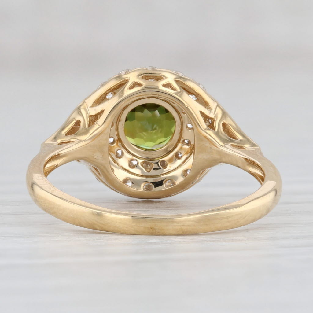 Light Gray New 2.04ctw Green Sphene Diamond Halo Ring 14k Yellow Gold Size 7 Engagement