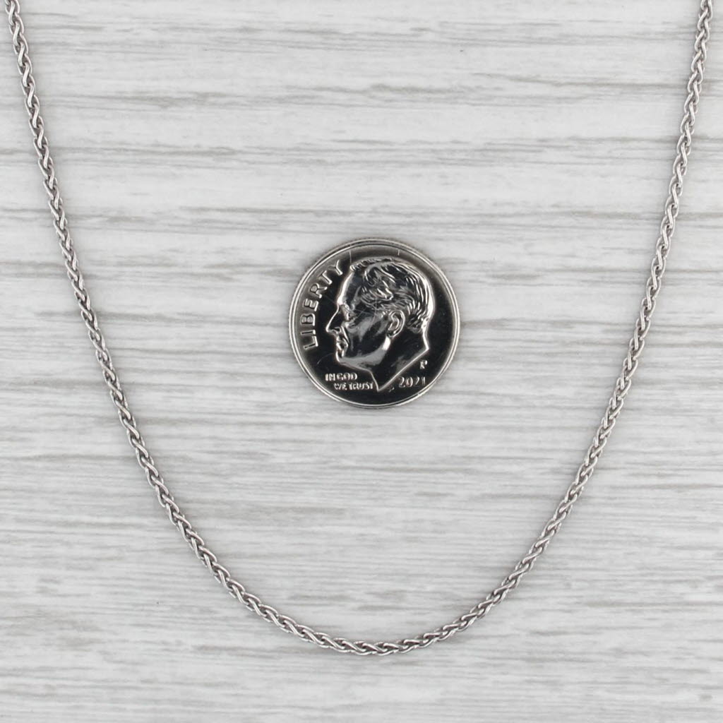 Wheat Chain Necklace 18k White Gold 17.75" 1.5mm