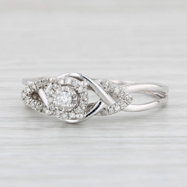 Round Diamond Engagement Ring 10k White Gold Size 7.25