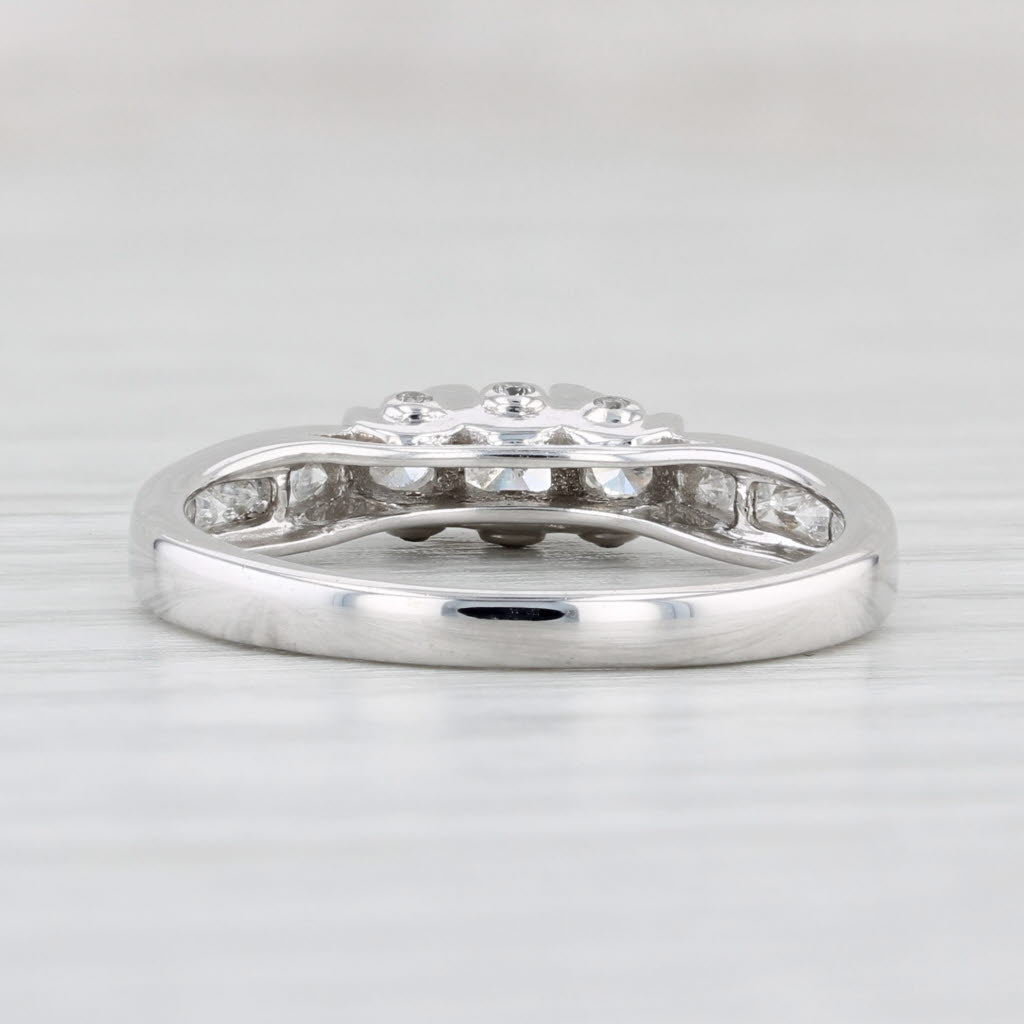 Light Gray 0.37ctw Round 3-Stone Diamond Engagement Ring 10k White Gold Size 7