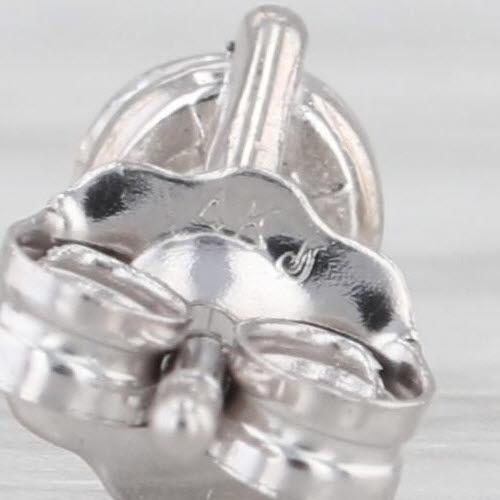 New 0.38ctw Round Brilliant Diamond Solitaire Stud Earrings 14k White Gold Studs