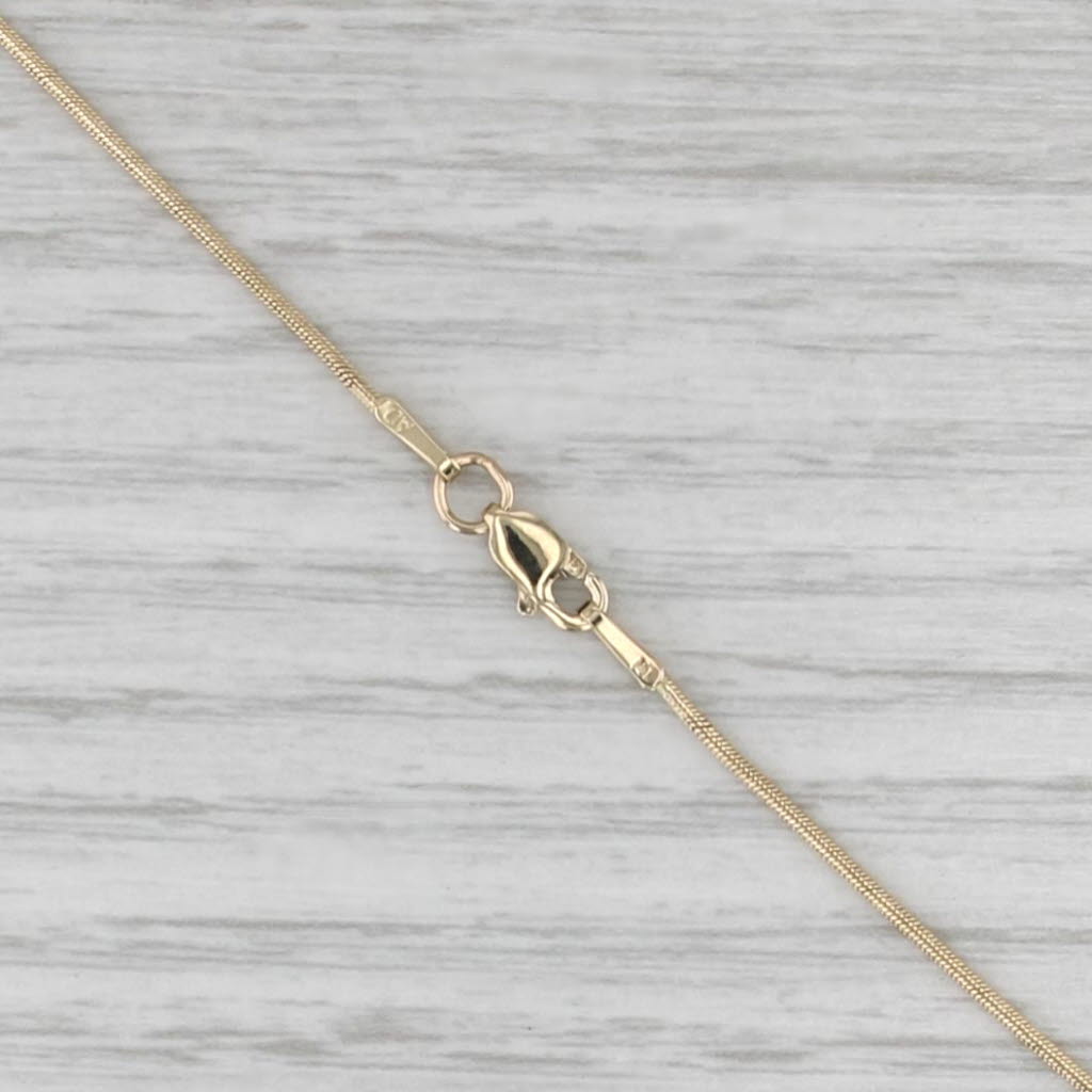 0.36ctw Round Diamond Pendant Necklace 14k Yellow Gold 16" Snake Chain