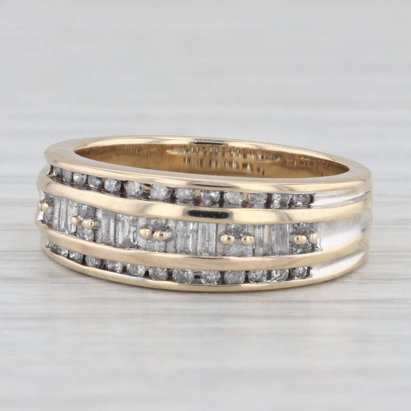 0.65ctw Diamond Wedding Band 10k Yellow Gold Size 7 Anniversary Ring