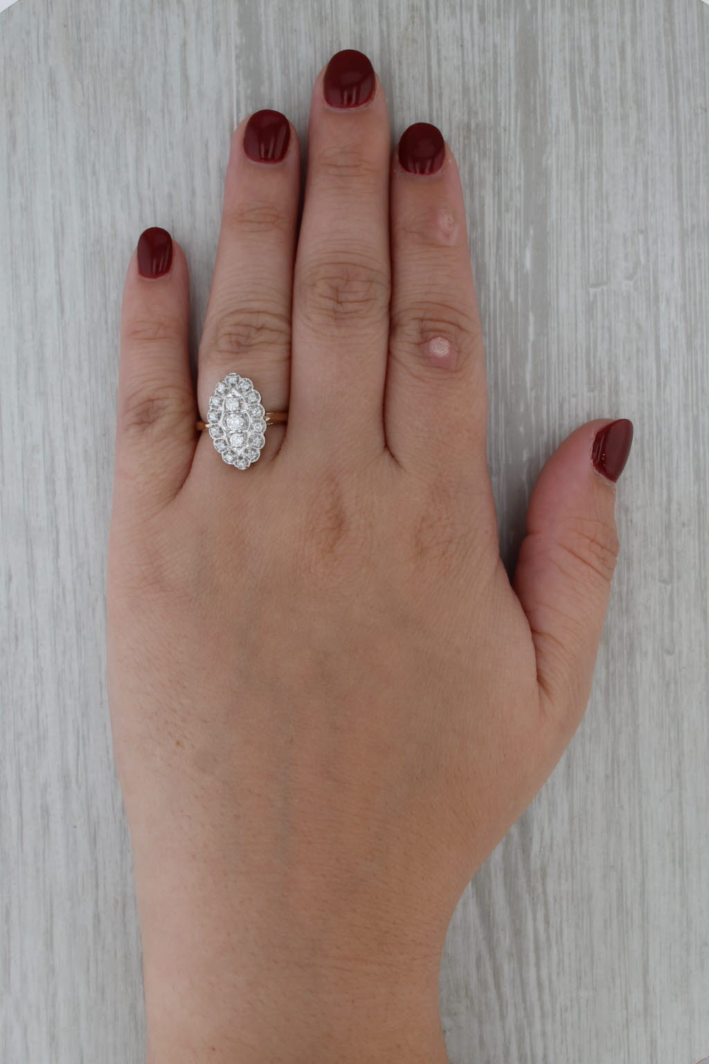 0.38ctw Diamond 3-Stone Halo Princess Ring 14k White Yellow Gold Size 6.25