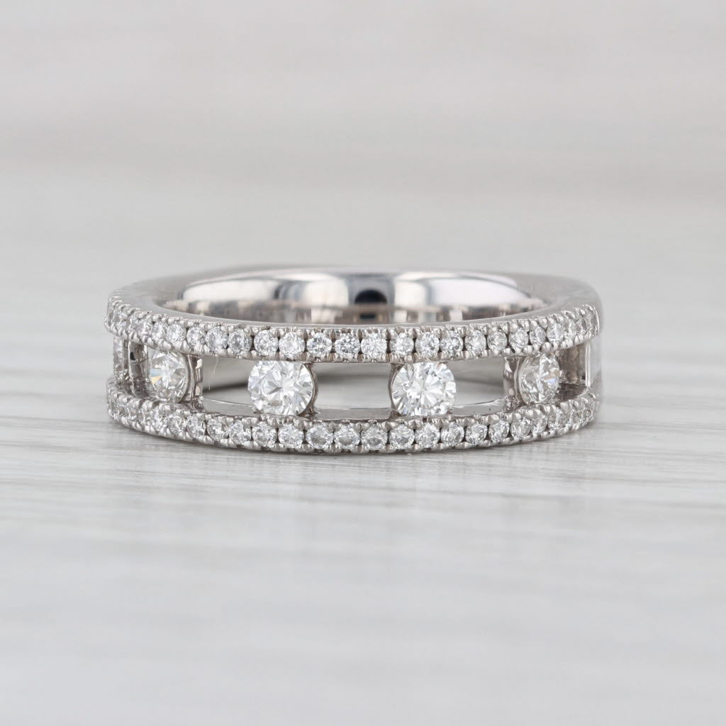 Krypell 0.63ctw Diamond Wedding Anniversary Band 18k White Gold Size 5.5 Ring