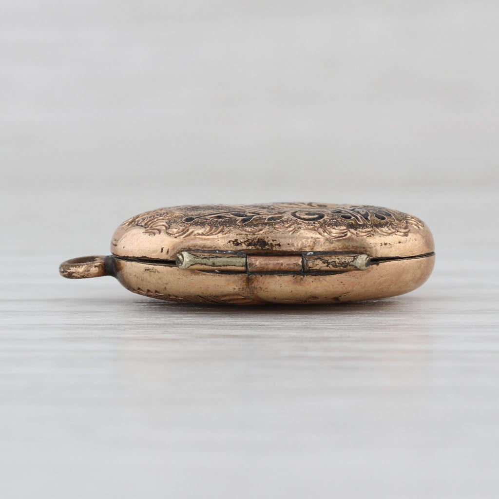 Antique Locket Snuff Pendant Gold Filled Opens As IS Charm