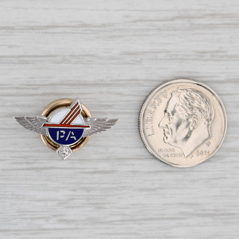 Piedmont Airlines Service Pin Diamond 10k Gold Souvenir Lapel