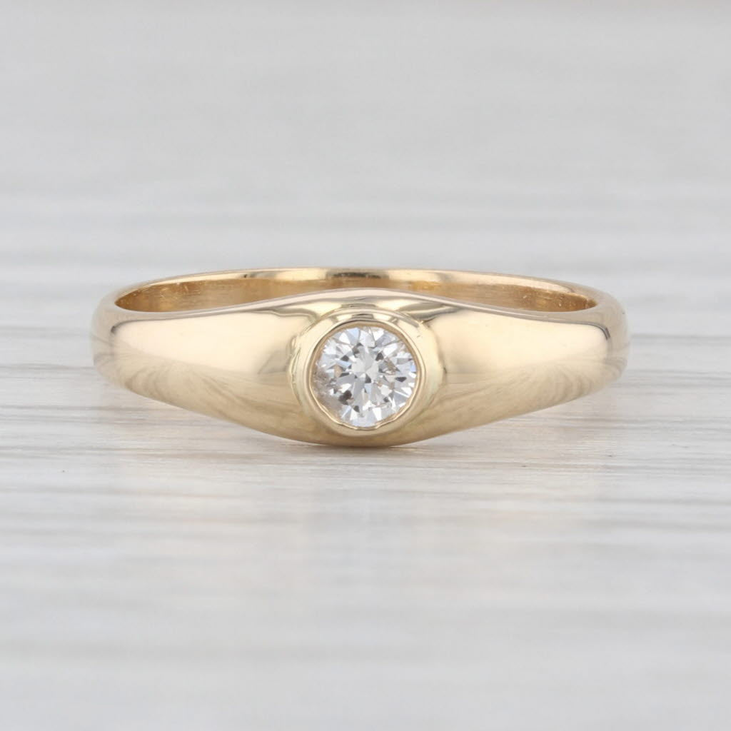 Vintage 0.14ct Diamond Solitaire Ring 14k Gold Size 4.25 Engagement Promise