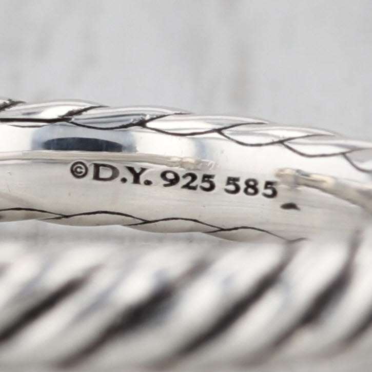 David Yurman Collectibles Petite Open Cable Ring Sterling Silver 14k Gold Band